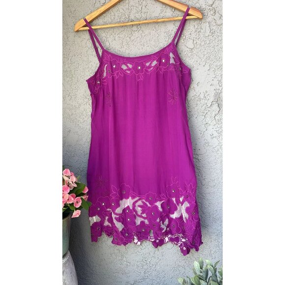 BCBGMAXAZRIA Floral Embroidered Mesh Lace Mini Dress S - Picture 2 of 4